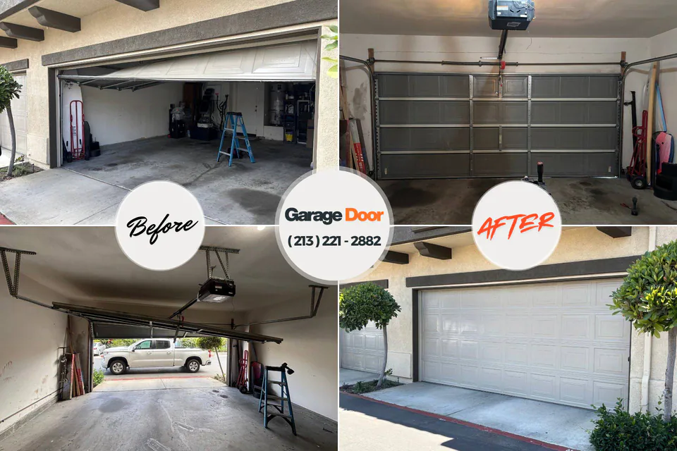 Before and after: garage door repair 32117